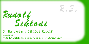 rudolf siklodi business card